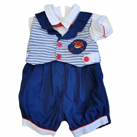 Vintage Baby Boy Saylor Outfit Size 0-6 Months